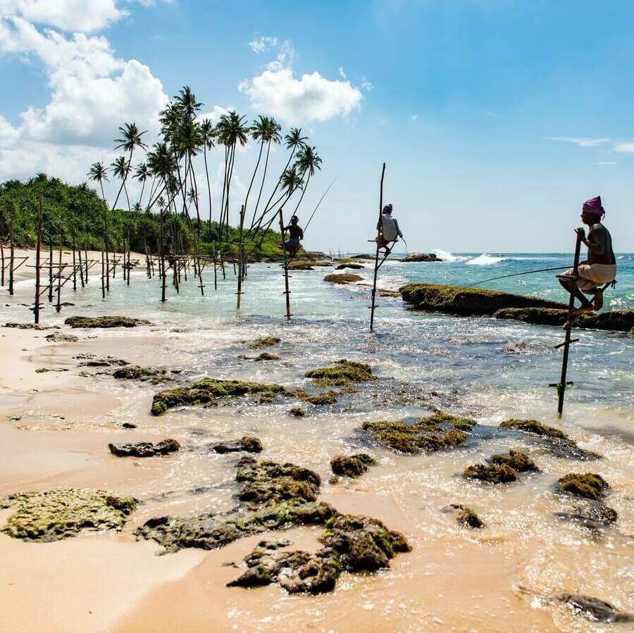 рыбаки Шри-Ланка